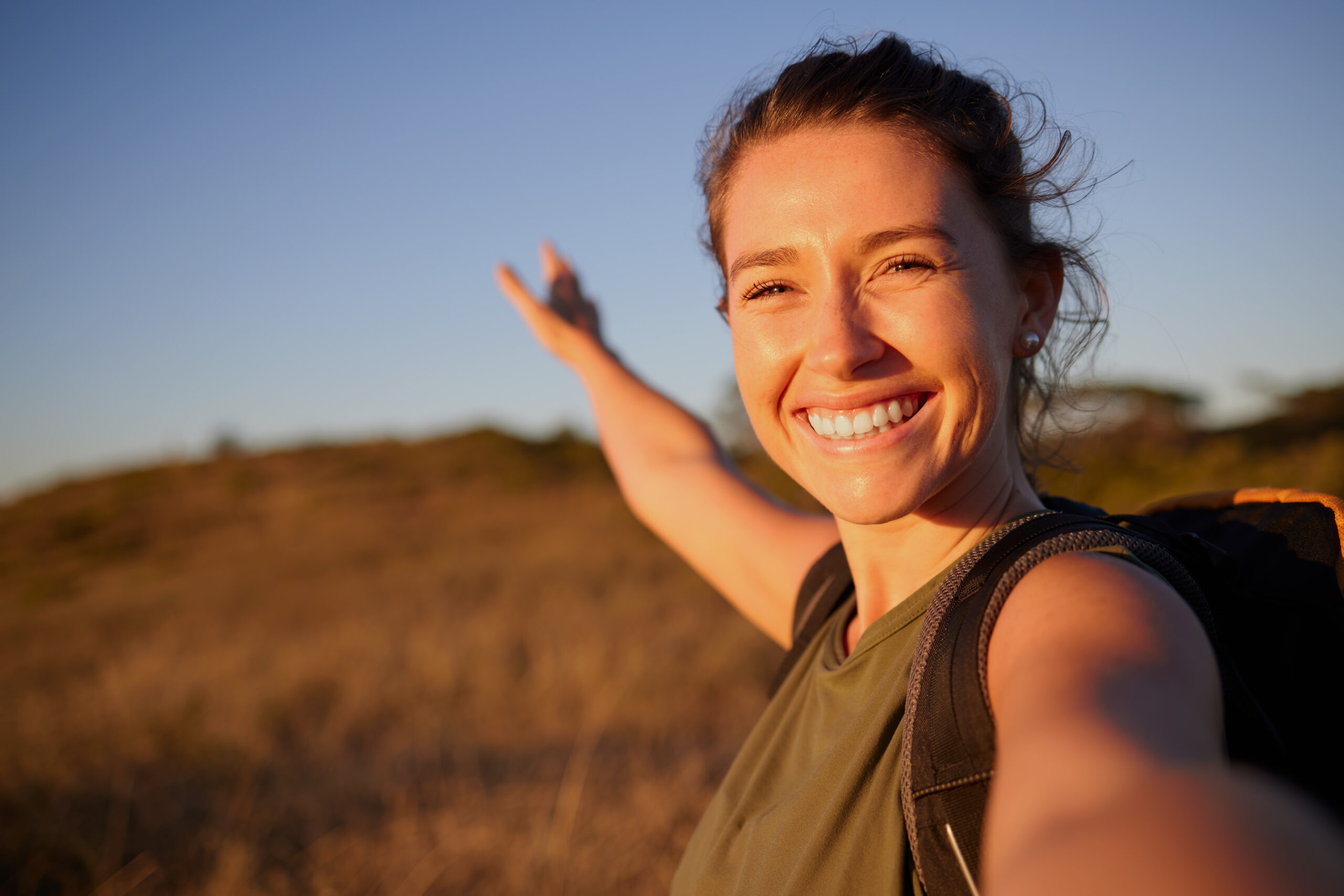 Young woman hiking
